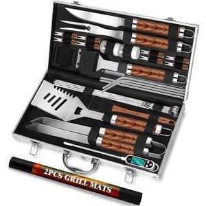 30pcs BBQ Grill ToolSet for Men Dad,Heavy Duty Stainless Steel Grill Utensil Set